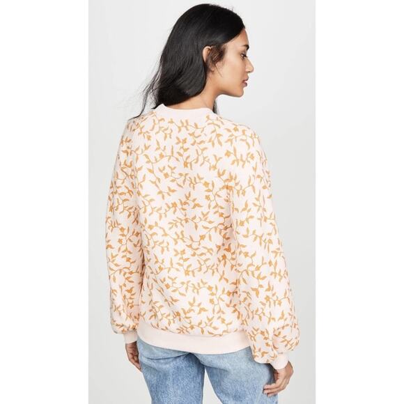 Ulla Johnson Ebba Rose Crewneck Ribbed Pullover Sweatshirt Size S - Picture 2 of 9